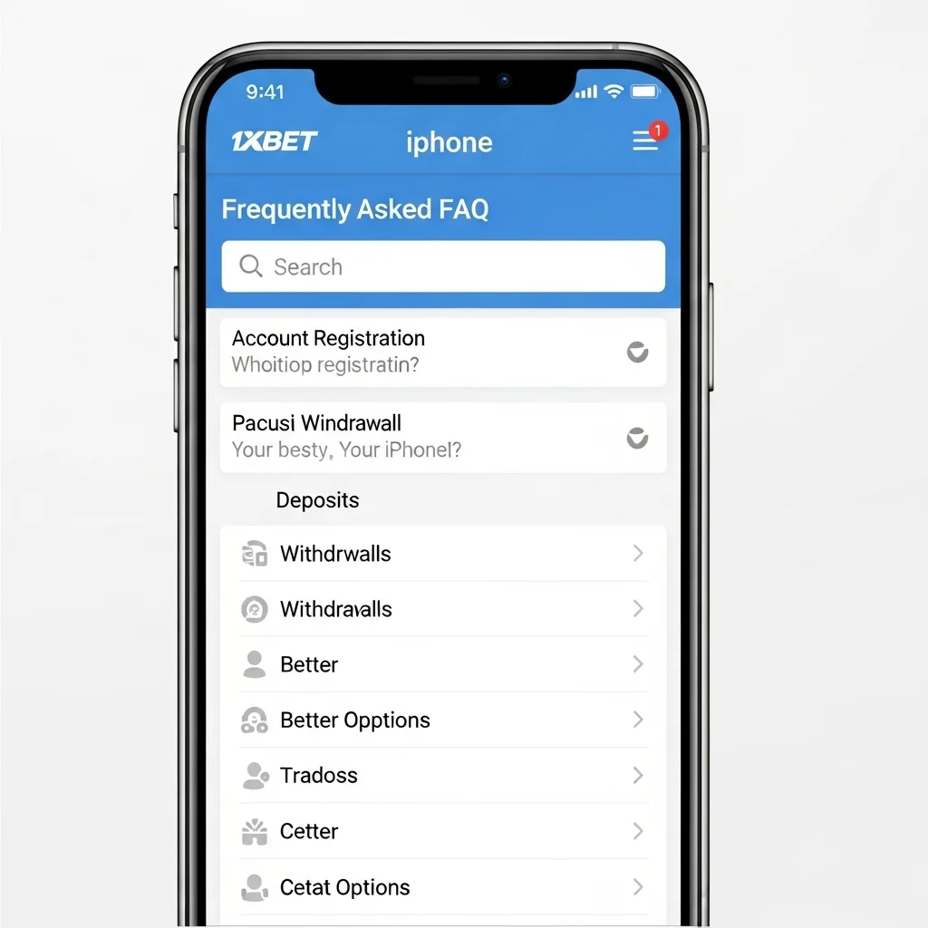 دعم 1xBet على iPhone والأسئلة الشائعة